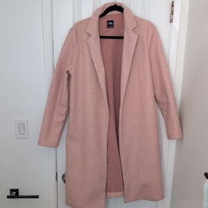 Zara Blush Pink Long Coat with Pockets